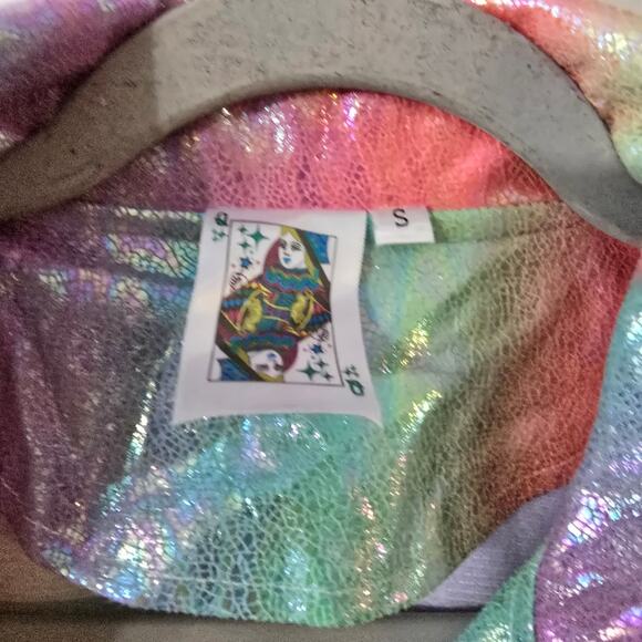 Queen of Sparkles Rainbow Fringe Blazer Cowgirl Festival Sparkles Size S Small - Picture 7 of 13